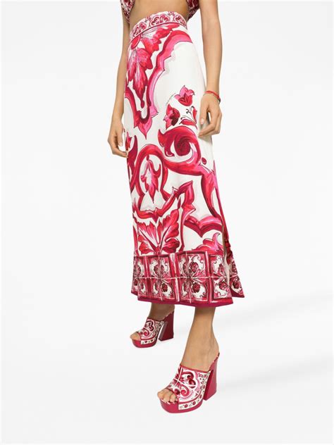 dolce gabbana pink majolica|dolce gabbana majolica skirt.